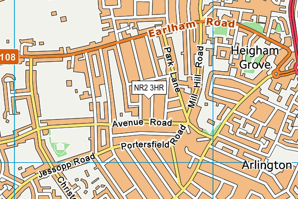 NR2 3HR map - OS VectorMap District (Ordnance Survey)