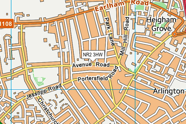 NR2 3HW map - OS VectorMap District (Ordnance Survey)