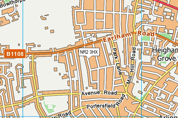 NR2 3HX map - OS VectorMap District (Ordnance Survey)