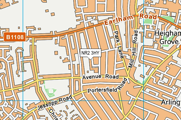 NR2 3HY map - OS VectorMap District (Ordnance Survey)