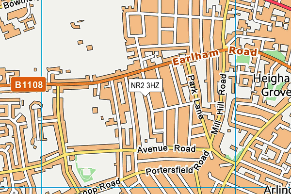 NR2 3HZ map - OS VectorMap District (Ordnance Survey)
