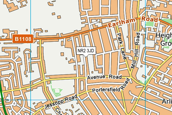 NR2 3JD map - OS VectorMap District (Ordnance Survey)
