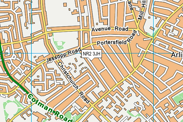 NR2 3JH map - OS VectorMap District (Ordnance Survey)