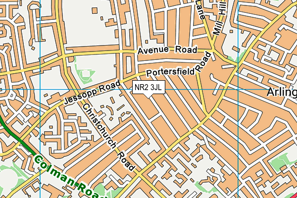 NR2 3JL map - OS VectorMap District (Ordnance Survey)