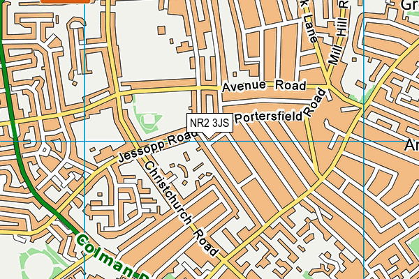 NR2 3JS map - OS VectorMap District (Ordnance Survey)
