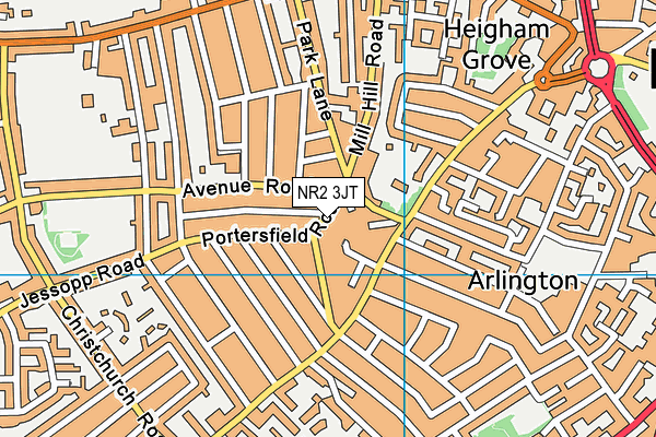 NR2 3JT map - OS VectorMap District (Ordnance Survey)
