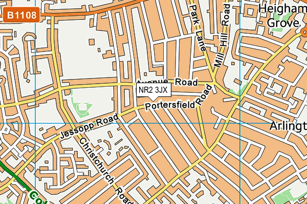 NR2 3JX map - OS VectorMap District (Ordnance Survey)