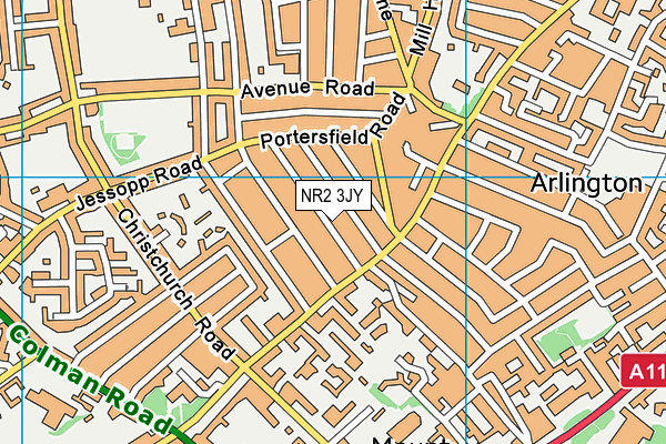 NR2 3JY map - OS VectorMap District (Ordnance Survey)