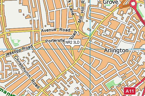 NR2 3LD map - OS VectorMap District (Ordnance Survey)