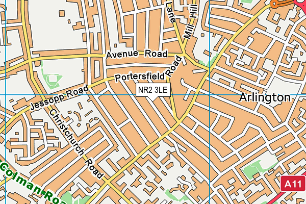 NR2 3LE map - OS VectorMap District (Ordnance Survey)