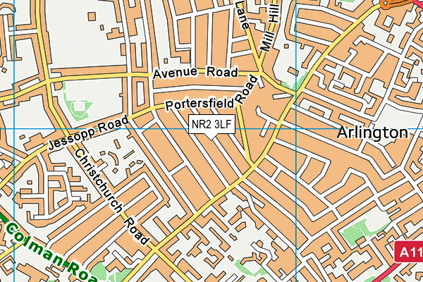 NR2 3LF map - OS VectorMap District (Ordnance Survey)