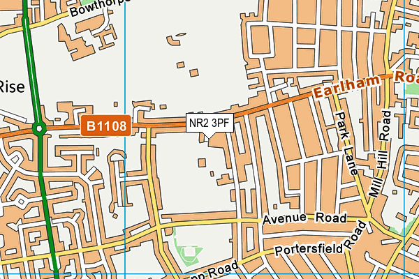 NR2 3PF map - OS VectorMap District (Ordnance Survey)