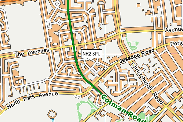 NR2 3PU map - OS VectorMap District (Ordnance Survey)