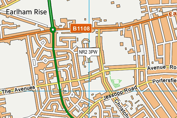 NR2 3PW map - OS VectorMap District (Ordnance Survey)