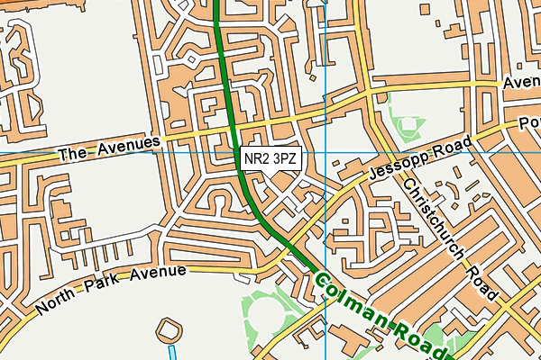 NR2 3PZ map - OS VectorMap District (Ordnance Survey)