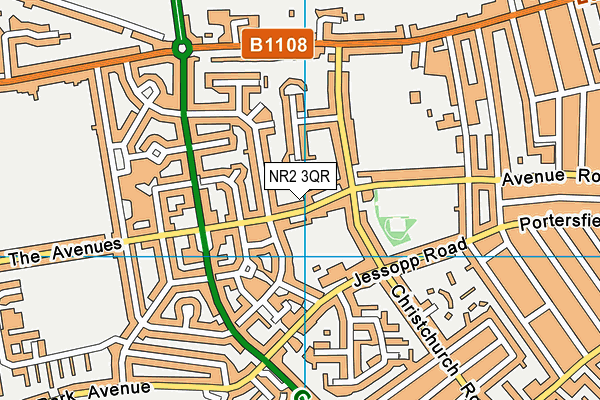 NR2 3QR map - OS VectorMap District (Ordnance Survey)