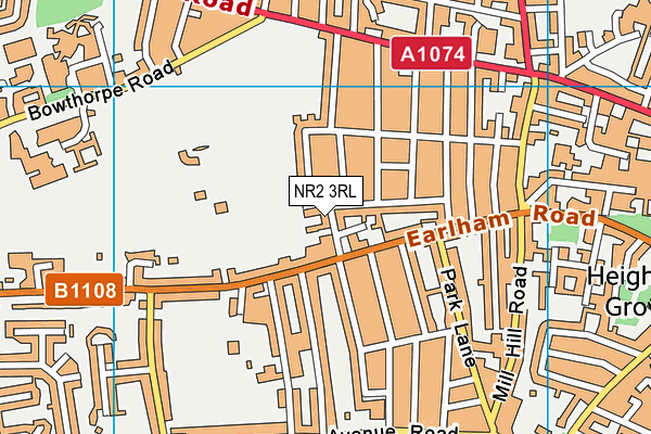 NR2 3RL map - OS VectorMap District (Ordnance Survey)