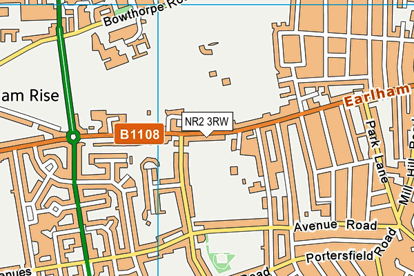 NR2 3RW map - OS VectorMap District (Ordnance Survey)