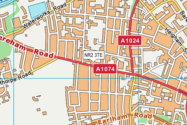 NR2 3TE map - OS VectorMap District (Ordnance Survey)
