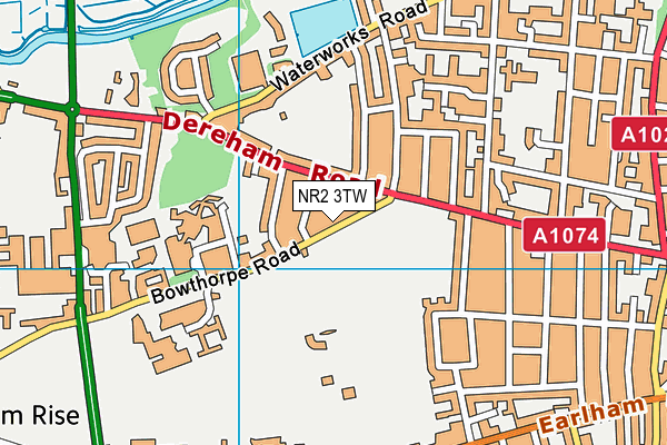 NR2 3TW map - OS VectorMap District (Ordnance Survey)