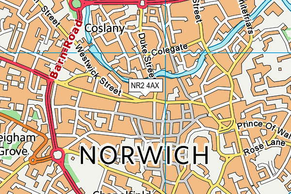 NR2 4AX map - OS VectorMap District (Ordnance Survey)