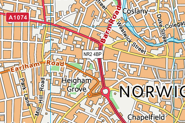 NR2 4BP map - OS VectorMap District (Ordnance Survey)