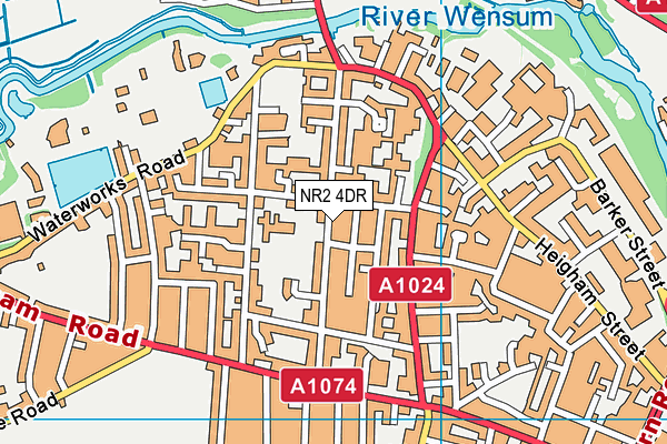 NR2 4DR map - OS VectorMap District (Ordnance Survey)