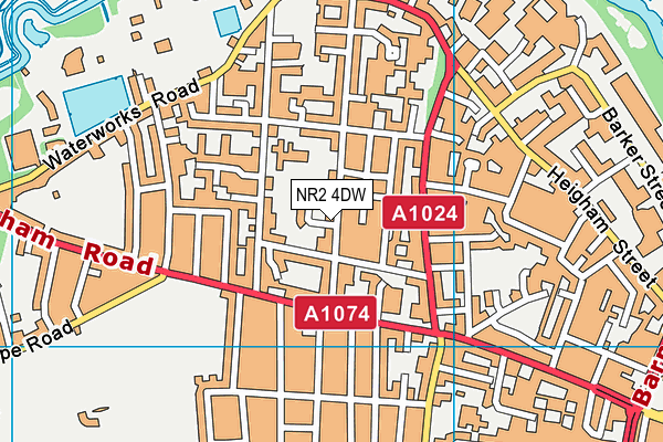 NR2 4DW map - OS VectorMap District (Ordnance Survey)