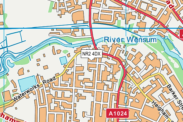 NR2 4DX map - OS VectorMap District (Ordnance Survey)
