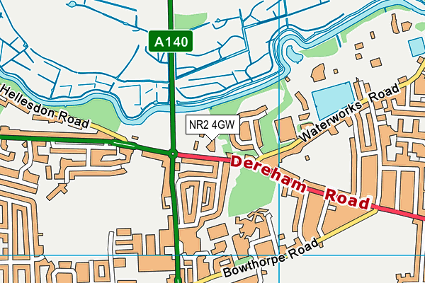 NR2 4GW map - OS VectorMap District (Ordnance Survey)