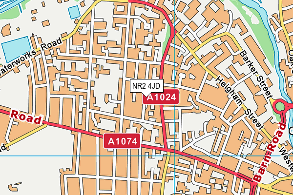 NR2 4JD map - OS VectorMap District (Ordnance Survey)
