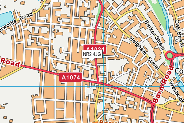 NR2 4JG map - OS VectorMap District (Ordnance Survey)