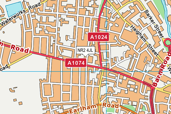 NR2 4JL map - OS VectorMap District (Ordnance Survey)