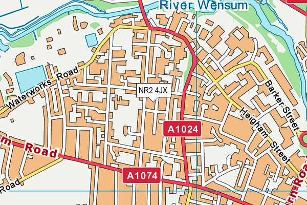 NR2 4JX map - OS VectorMap District (Ordnance Survey)