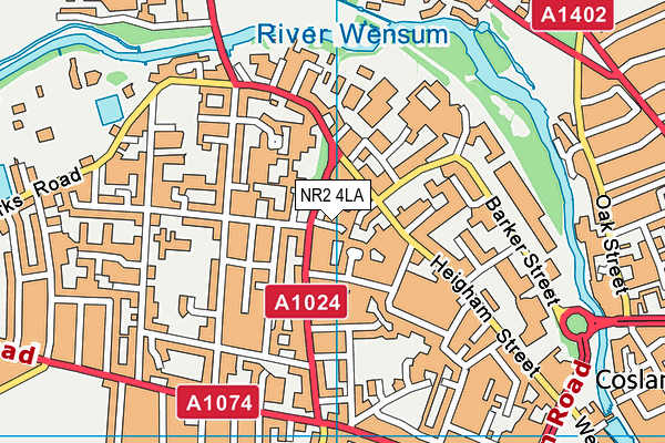 NR2 4LA map - OS VectorMap District (Ordnance Survey)