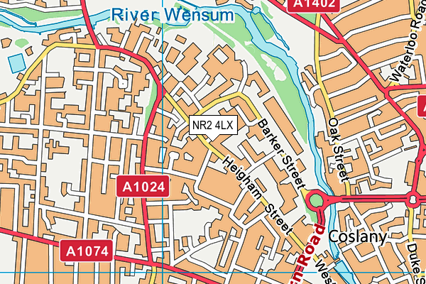 NR2 4LX map - OS VectorMap District (Ordnance Survey)