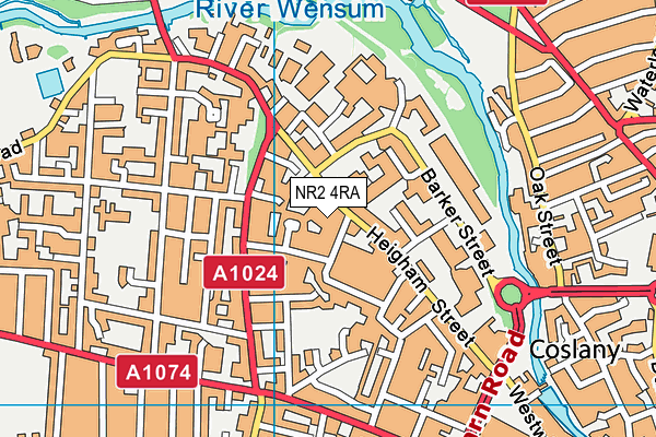 NR2 4RA map - OS VectorMap District (Ordnance Survey)