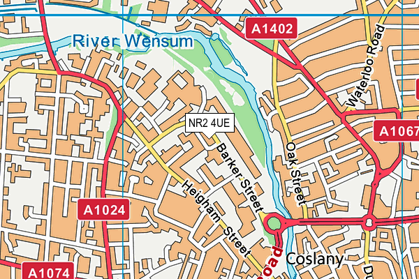 NR2 4UE map - OS VectorMap District (Ordnance Survey)