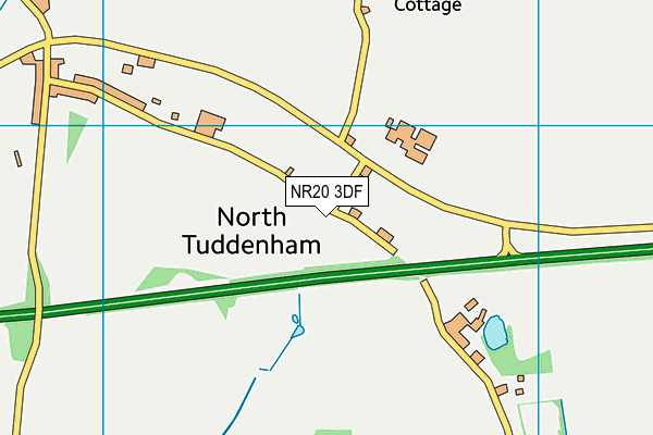 NR20 3DF map - OS VectorMap District (Ordnance Survey)