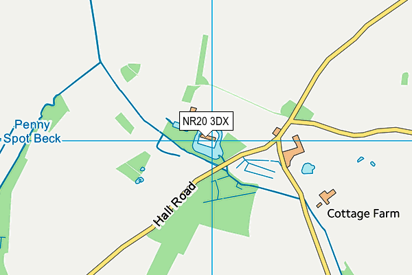 NR20 3DX map - OS VectorMap District (Ordnance Survey)