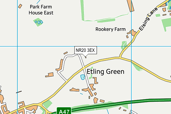 NR20 3EX map - OS VectorMap District (Ordnance Survey)