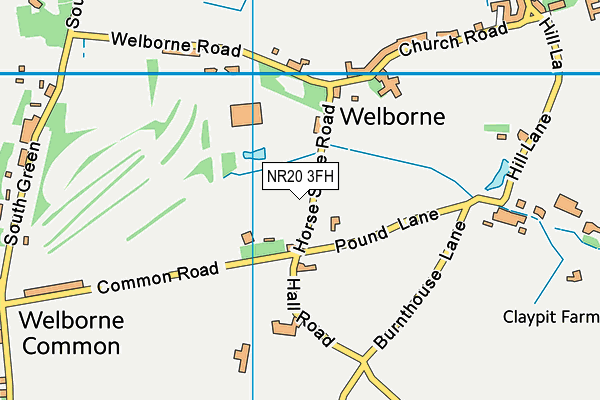NR20 3FH map - OS VectorMap District (Ordnance Survey)