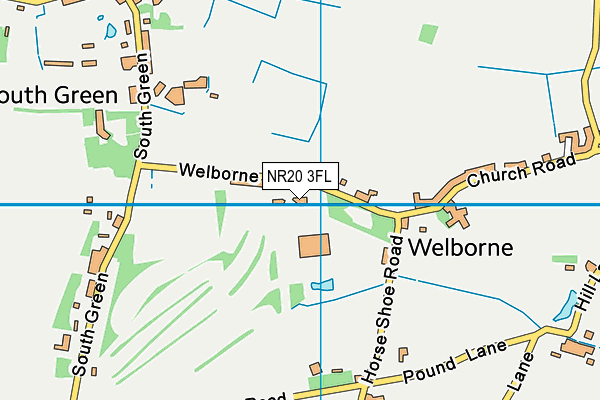 NR20 3FL map - OS VectorMap District (Ordnance Survey)