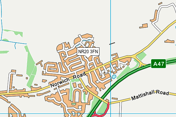 NR20 3FN map - OS VectorMap District (Ordnance Survey)