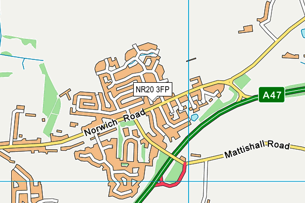 NR20 3FP map - OS VectorMap District (Ordnance Survey)