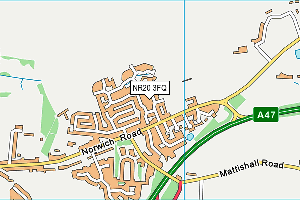 NR20 3FQ map - OS VectorMap District (Ordnance Survey)