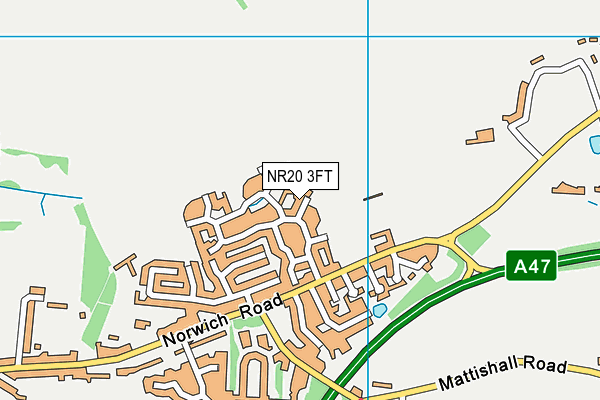NR20 3FT map - OS VectorMap District (Ordnance Survey)