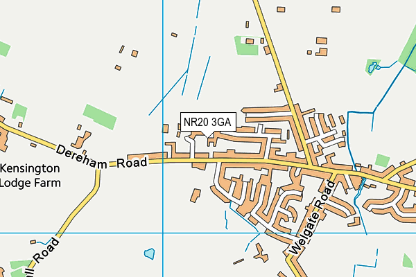 NR20 3GA map - OS VectorMap District (Ordnance Survey)