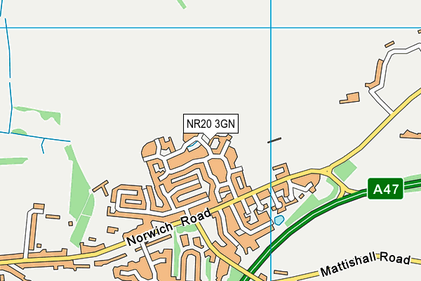 NR20 3GN map - OS VectorMap District (Ordnance Survey)