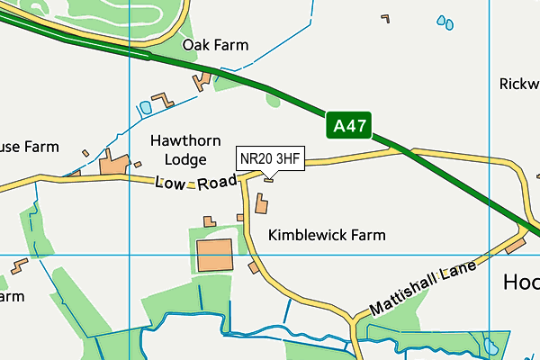 NR20 3HF map - OS VectorMap District (Ordnance Survey)